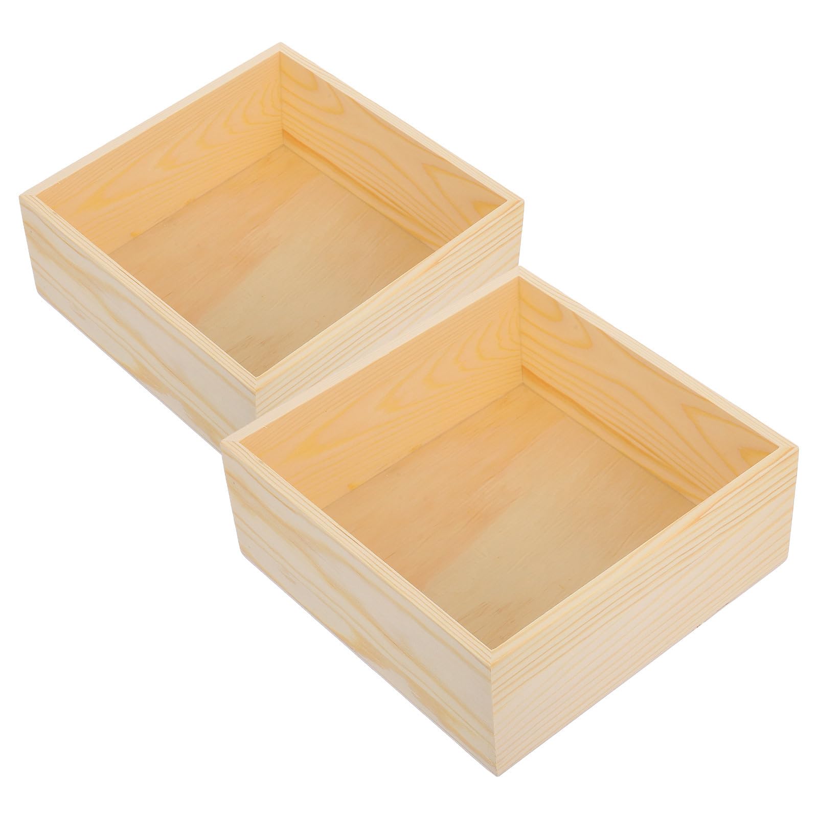 Boîte en bois naturel pour organiser un bureau encombré