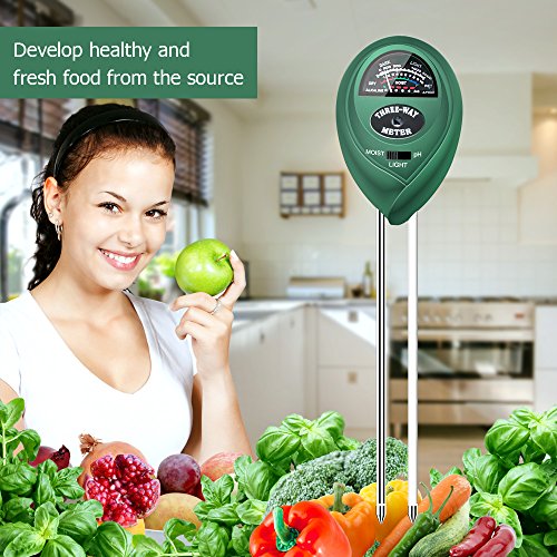 SONKIR MS01 Boden-pH-Meter, 3-in-1-Boden-Feuchtigkeits- / Licht- / pH-Tester Garten-Werkzeugsätze für Garten, Rasen, Bauernhof (grün) - Image 8