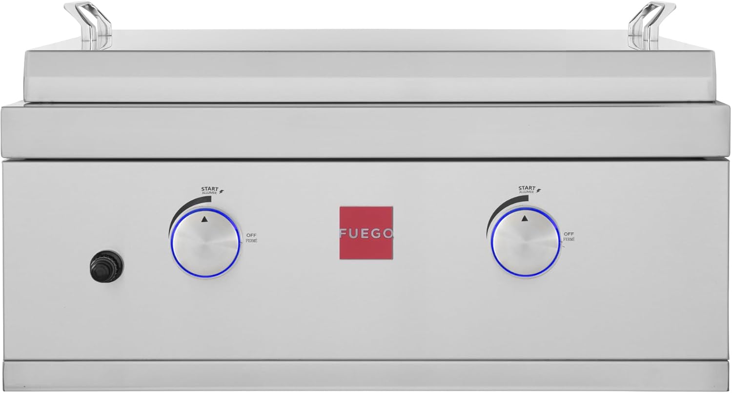 Fuego F27S-Griddle-B 304SS Griddle Built-in Gas Grill, Stainless Steel
