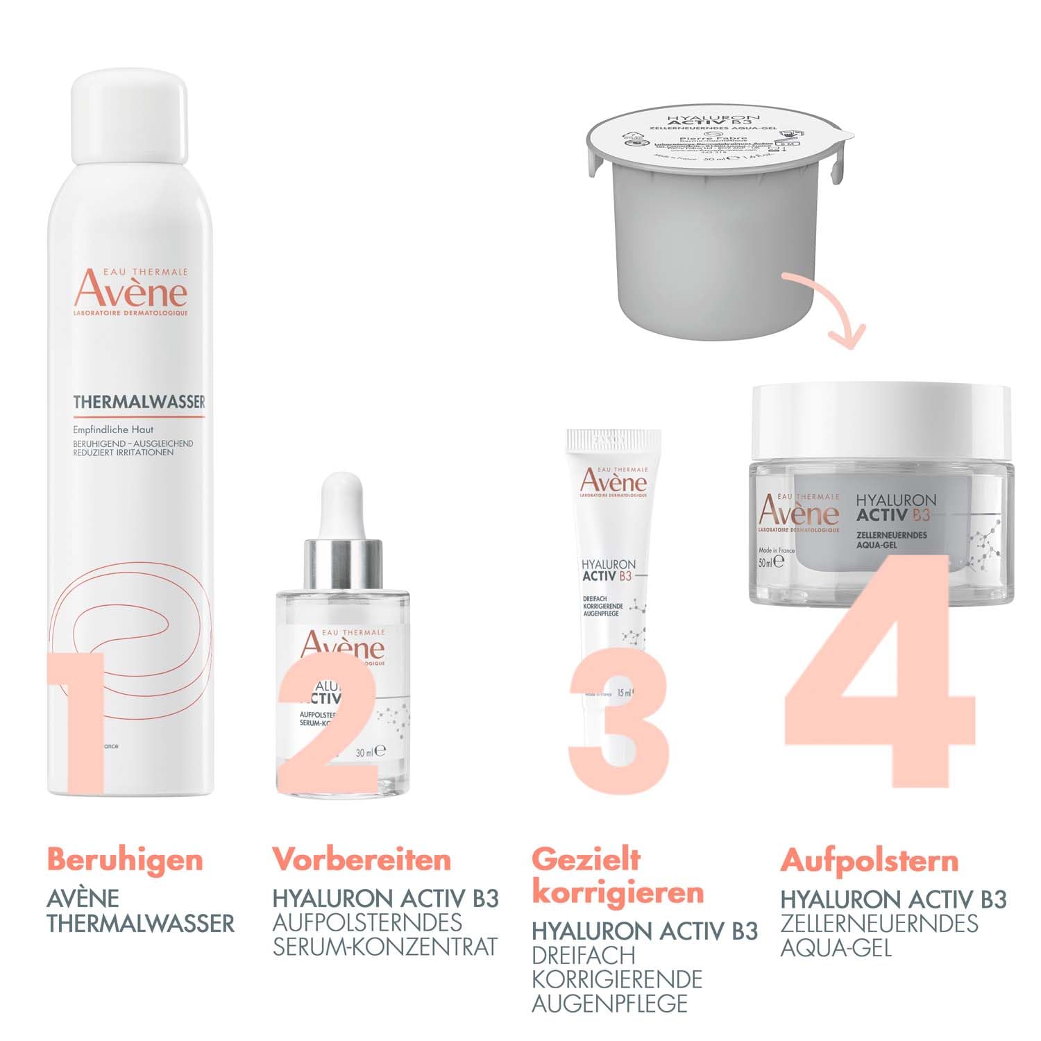 AVÈNE Hyaluron Activ B3 - Zellerneuerndes Aqua-Gel - Vegan - 50 ml | Aufpolsternd & sichtbar straffend - Reduziert Falten - reiner Hyaluronsäure - 91% natürliche Inhaltsstoffe - Alternde Haut