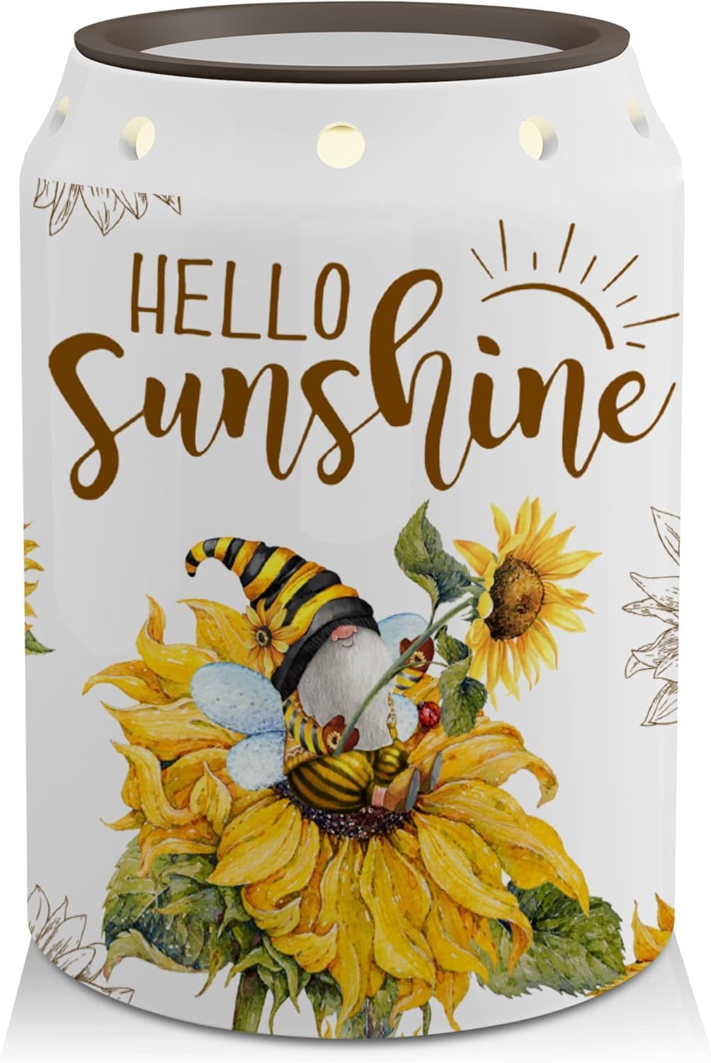 pinata Sunflower Summer Wax Melt Warmer, Rustic Farmhouse Sunflower Summer Decor, Sunflower Gifts for Women, Electric Gnome Wax Warmer for Kitchen Bathroom Home
