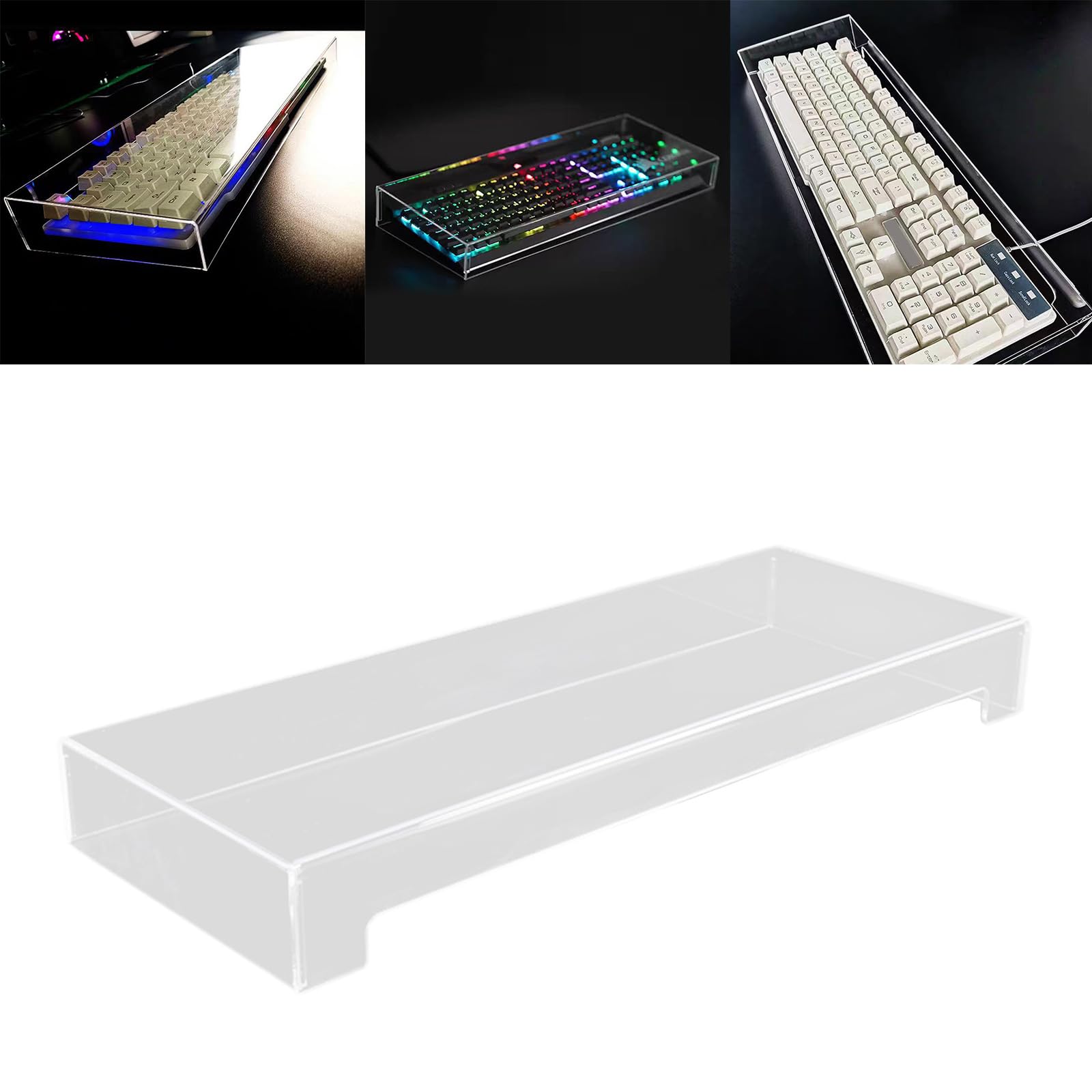 Protector transparente para teclados mecánicos de 104 a 108 teclas, resistente a derrames, protector acrílico transparente para juegos, mascotas, protectores de teclados acrílicos para PC