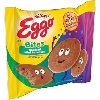 Kelloggs Eggo Bites Mini Pancakes Confetti, 3.03 Ounce - 72 per case.