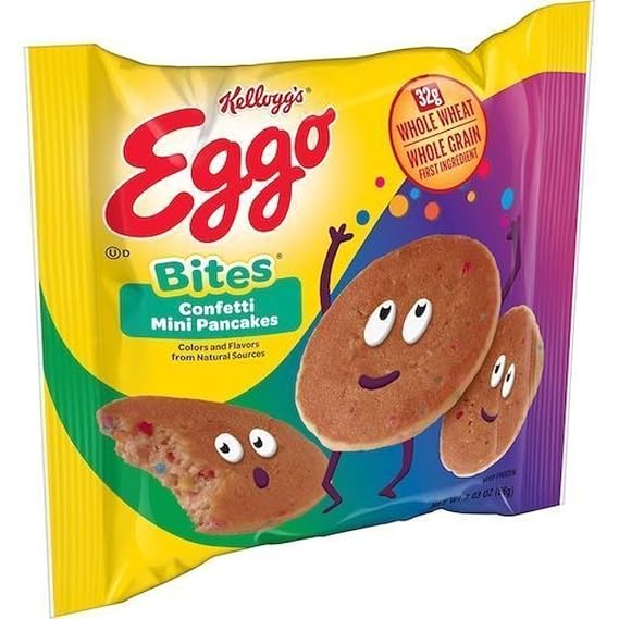 Kelloggs Eggo Bites Mini Pancakes Confetti, 3.03 Ounce - 72 per case.