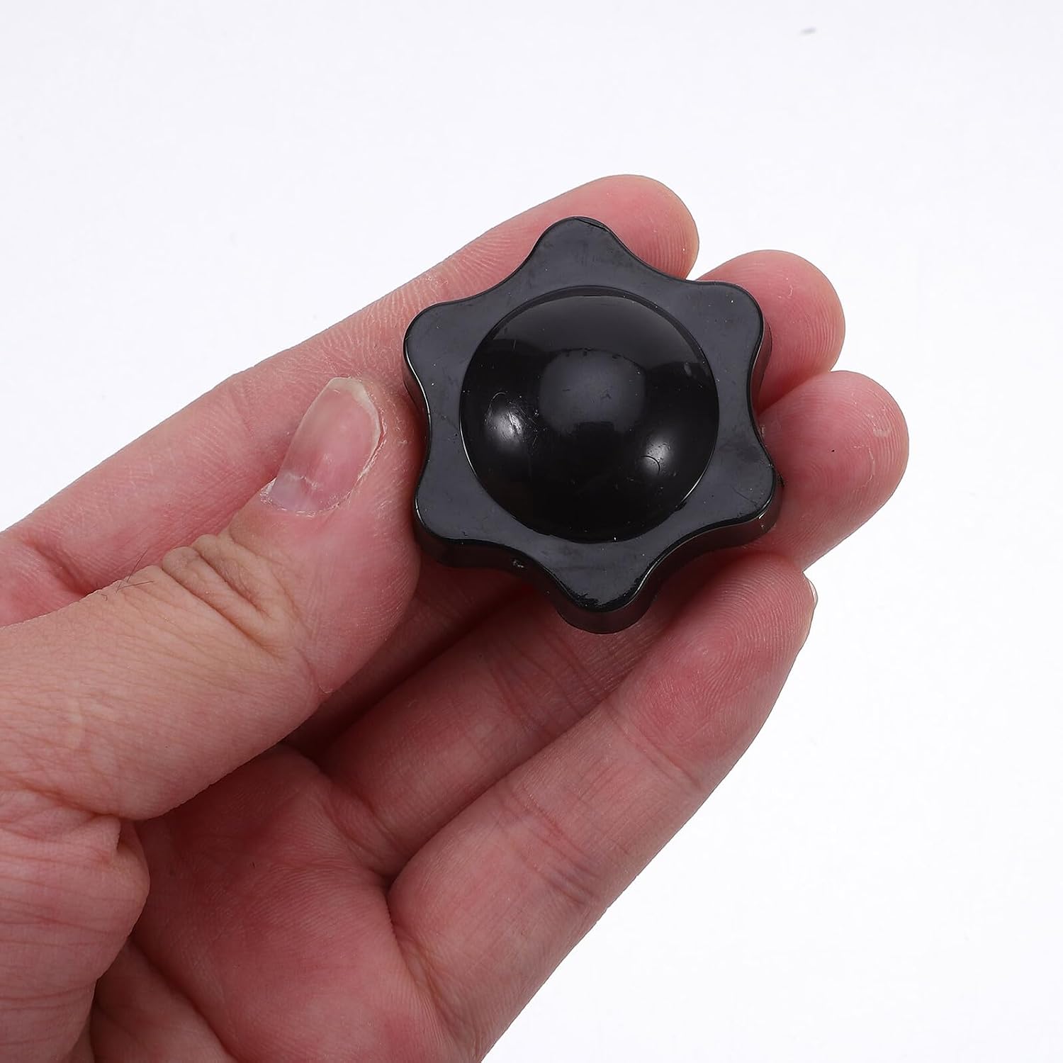 SEWACC 10pcs M8 Black Knurled Star Knobs with Copper Core, Threaded Female Hand Grip for Industrial Equipment Clamping and Machinery Tightening Handles