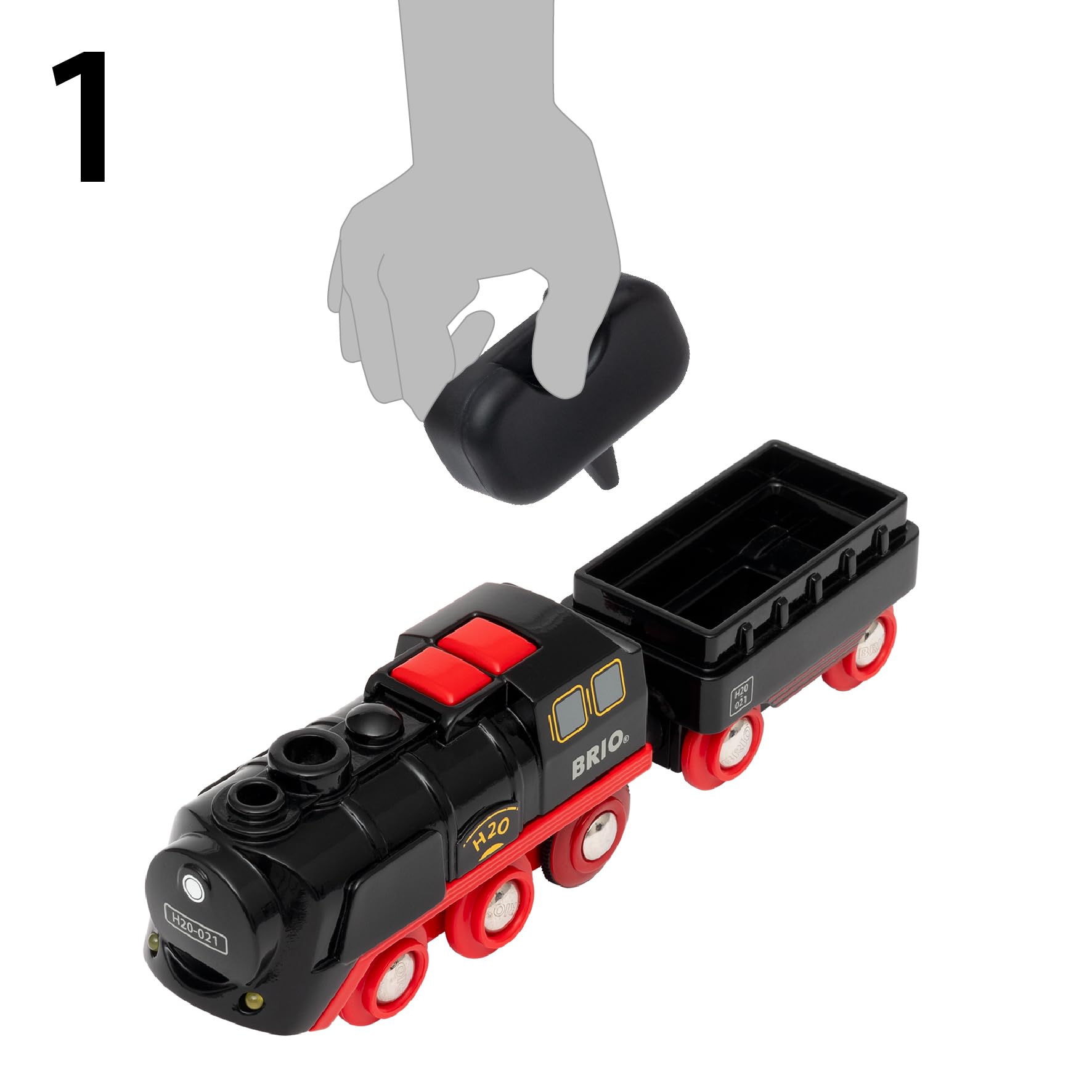 BRIO World Batterie-Dampflok Weihnachts-Set - Spielzeug ab 3 Jahre