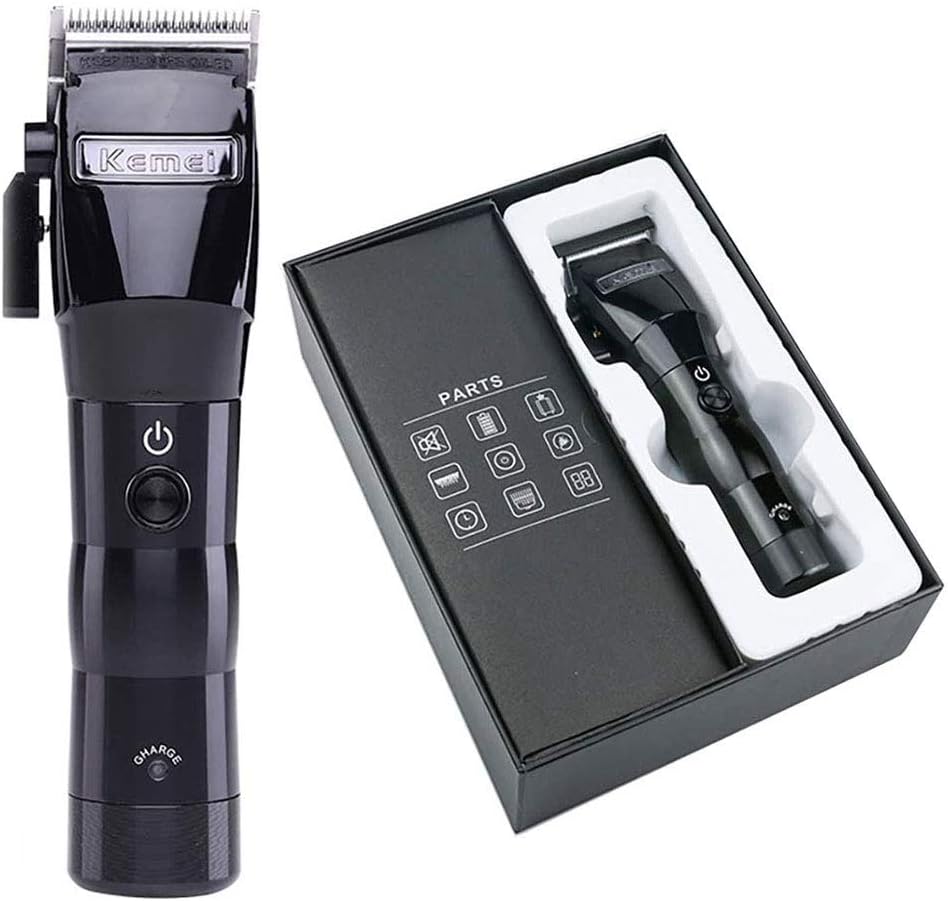 KEMEI 2850 Clipper Cordless Professional Low Noise Hair Clippers Electric Powerful Cordless Adults Hair Trimmer Cutting Machine Haircut Trimmers Styling Tools Barber Black