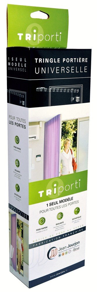 Jourjon Door Curtain Rod Jean Triporti Silver, Silver, 185100