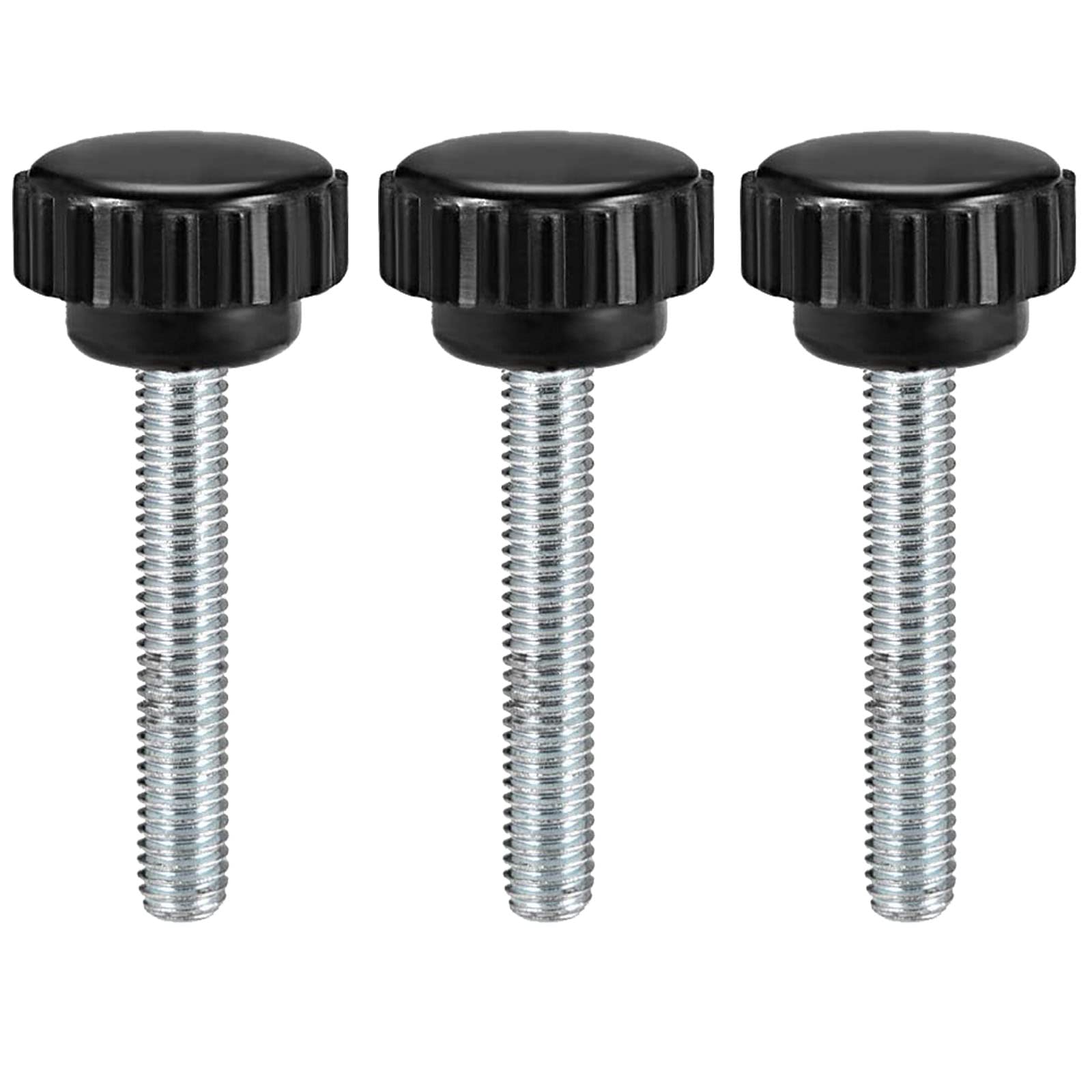 Ta-Vigor Men's 3Pcs M6 X 40Mm Thread Knurled Clamping Knobs Grip Thumb Screw On Type Round Head 20Mm Dia
