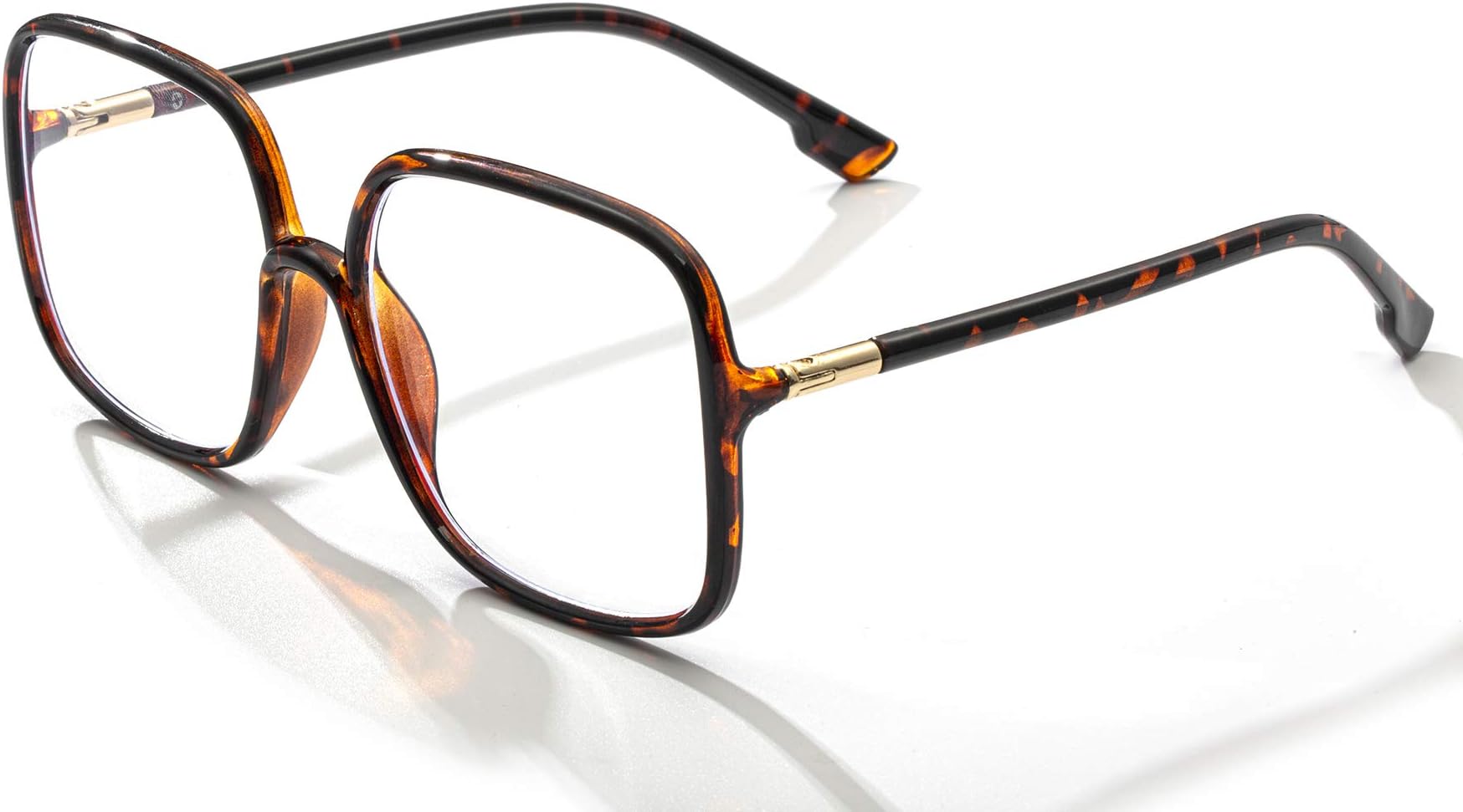 BIGGY Oversized Square Blue Light Blocking Glasses - Ultralight Fashion Nerd Frames for Women Men