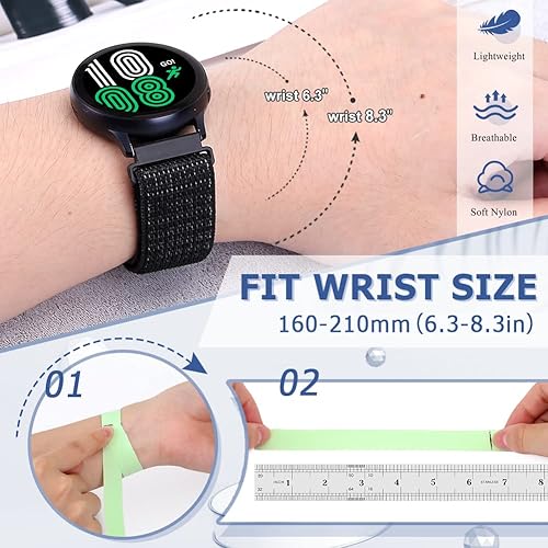 Miniatura 10 de AVOD Correas deportivas de nailon de liberación rápida de 0.709 in compatibles con Garmin Venu 2SVivoactive 4SVicomove 3SFossil para mujer Gen 6