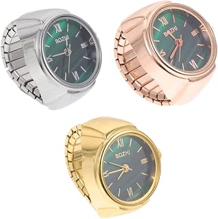 UKCOCO 3 Pcs Ring Watch Boys Digital Watch Vintage Watches for Women Stainless Steel Mens Rings Ring Watches Dial Finger Watch Mini Finger Ring Watch Ring Design Watch Ring Jewelry Glass