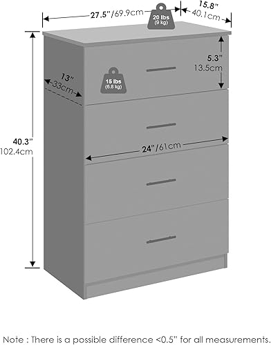 Miniatura 2 de Furinno Frans Mesa consola de diseño simple con 4 cajones para entrada, sala de estar, americano