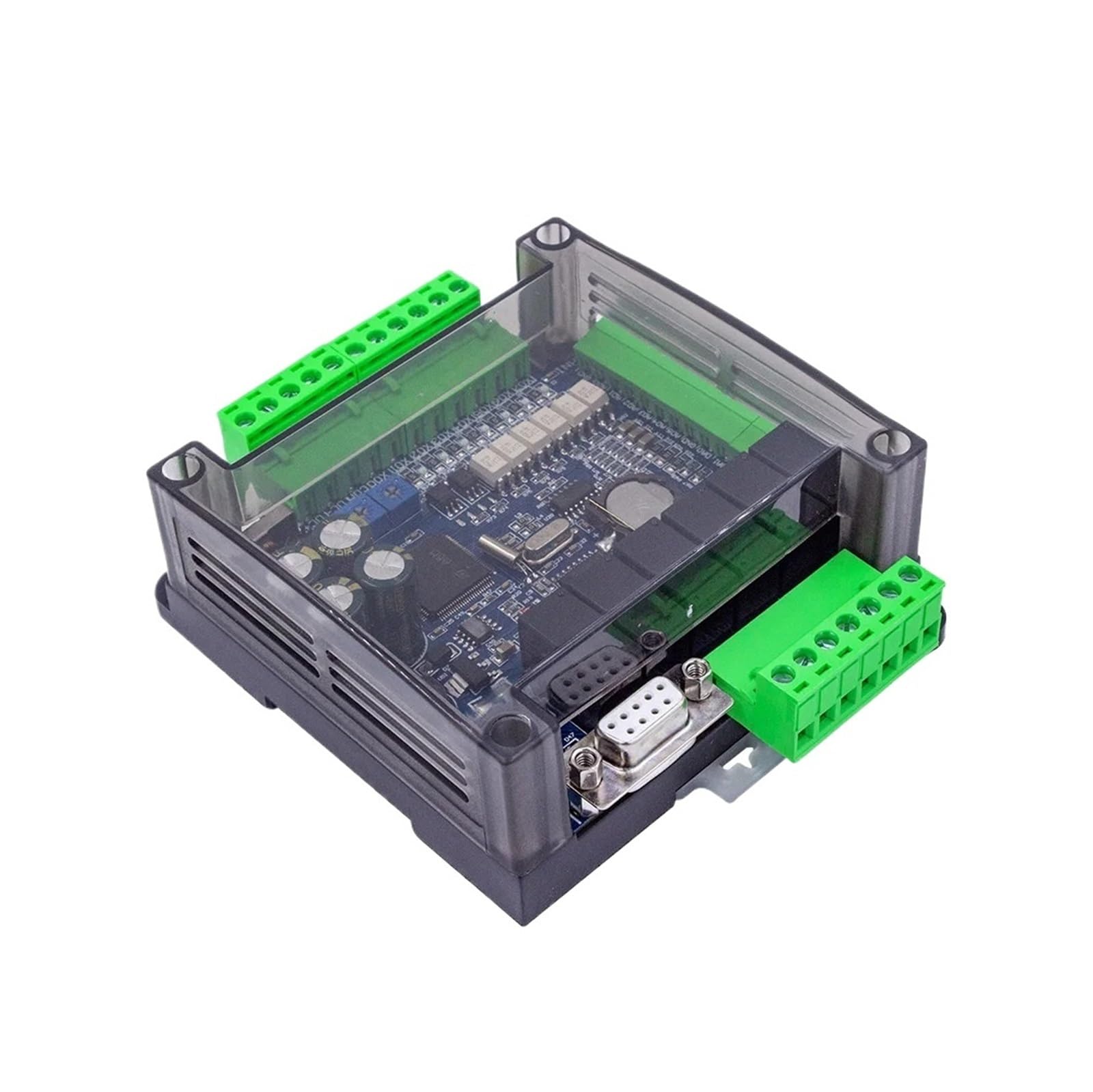 controlador lógico programable plc Relé de transistores con carcasa RTC RS485, 6 canales, 3000 recuentos, placa FX3U-14MR -14MT, placa PLC RTU, 8 entradas, 6 salidas, analógica, 6AD, 2DA, Modbus(14MT-