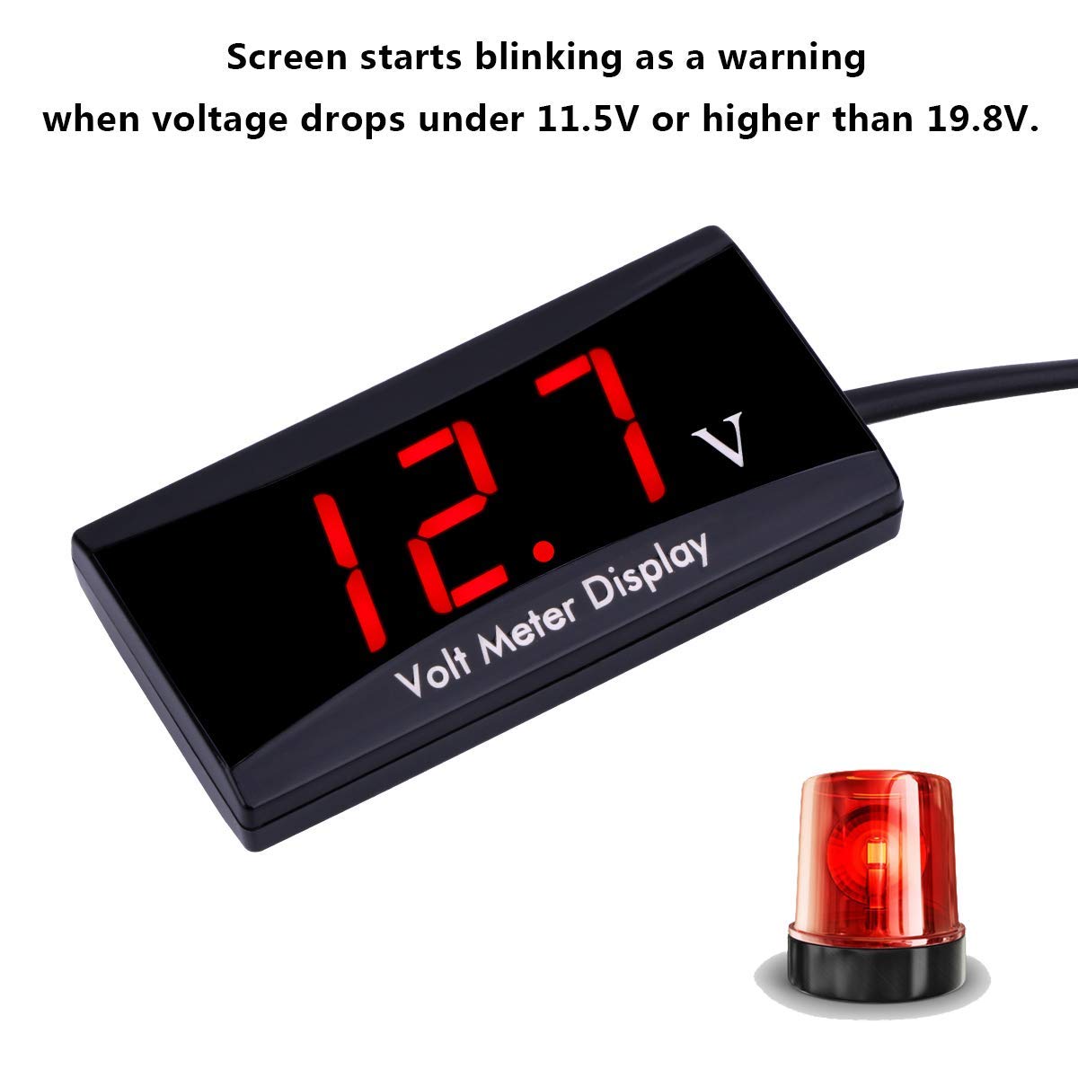 DollaTek Woltomierz cyfrowy miernik napi?cia z wy?wietlaczem LED do DC 12 V motocykl samochodowy - czerwona czcionka