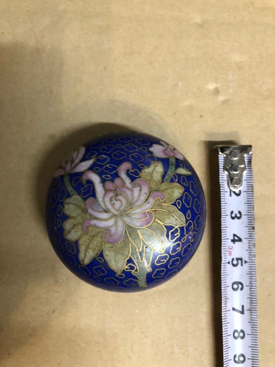 Amazon.co.jp: HD 1018 景秦藍 七宝花文香合 唐物 書道 中国美術 金彩