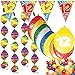 Produktbild Carpeta 54-teiliges Partydeko Set * Zahl 12 * für Kindergeburtstag oder 12. Geburtstag mit Girlande, Rotorspiralen, Luftschlangen und vielen Luftballons