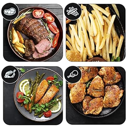 GOURMETmaxx Heißluft-Fritteuse Digital | 60 Min Timerfunktion und automatische Abschaltung | Fett- und geruchsarme Zubereitung mit 6 Programmen | 3 Liter Fassungsvermögen [schwarz] – Bild 4