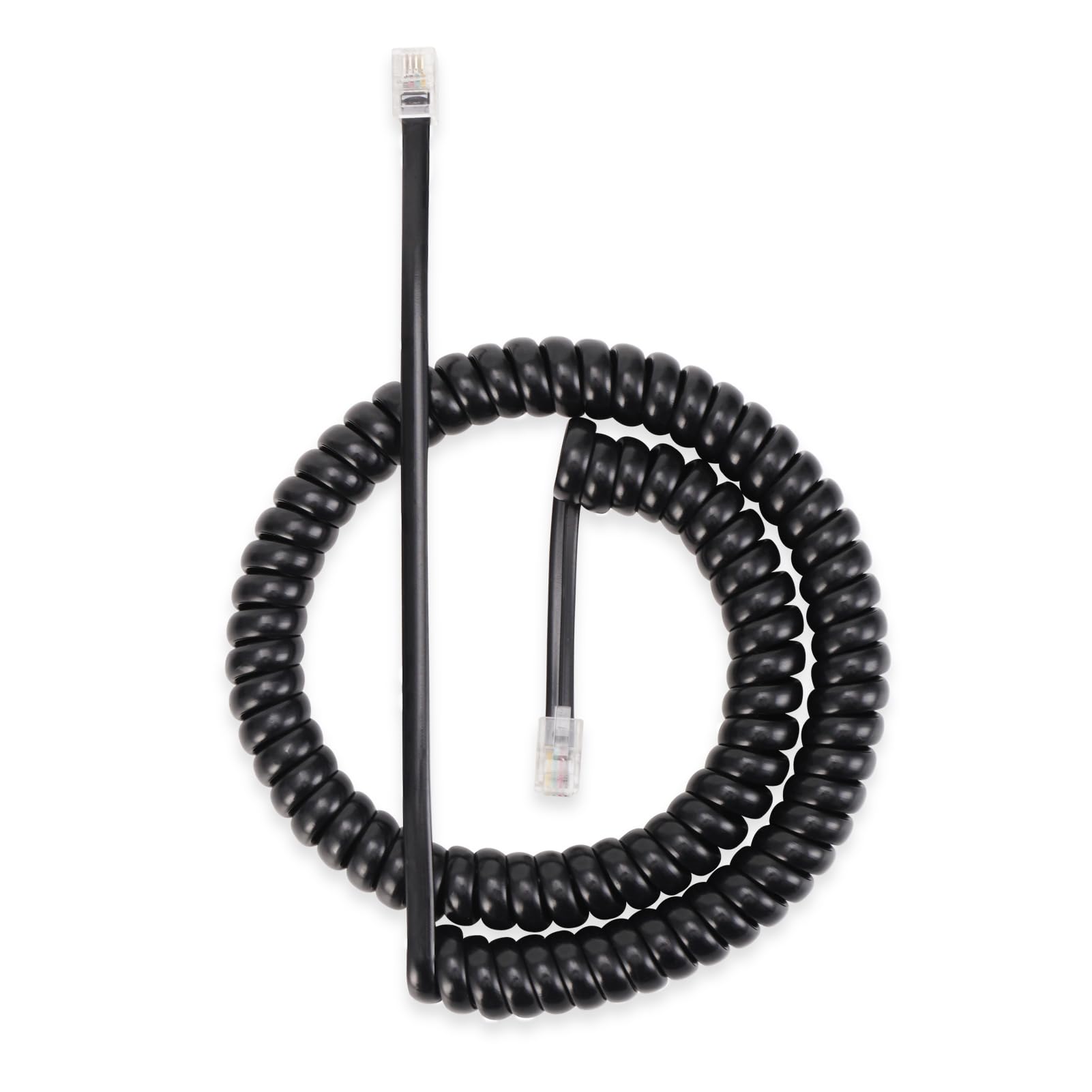 Awishwell Telephone Cord, 10 FT Uncoiled/1.2FTCoiled, 1Pack Phone Cord, RJ9 Telephone Phone Handset Cord, Black, Compatible with Corded Phones