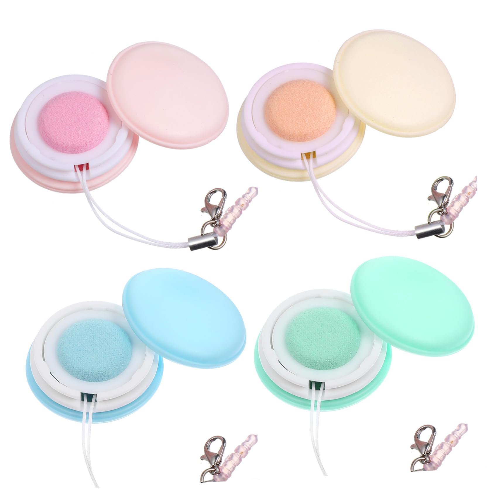 Toallitas Limpiadoras de Pantalla 4piezas para Teléfono Móvil Macaron con Llavero y Funda de Silicona, Fáciles de Llevar para Limpieza y Obsequio