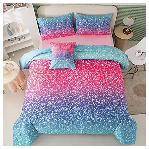 PERFEMET Girls Comforter Set Twin Size 6 Piece Bed in A Bag 3D Colorful Rainbow Bedding Comforter Sheet Set for Kids - (1 Comforter, 1 Flat Sheet, 1 Fitted Sheet, 2 Pillowcases, 1 Cushion Cover)