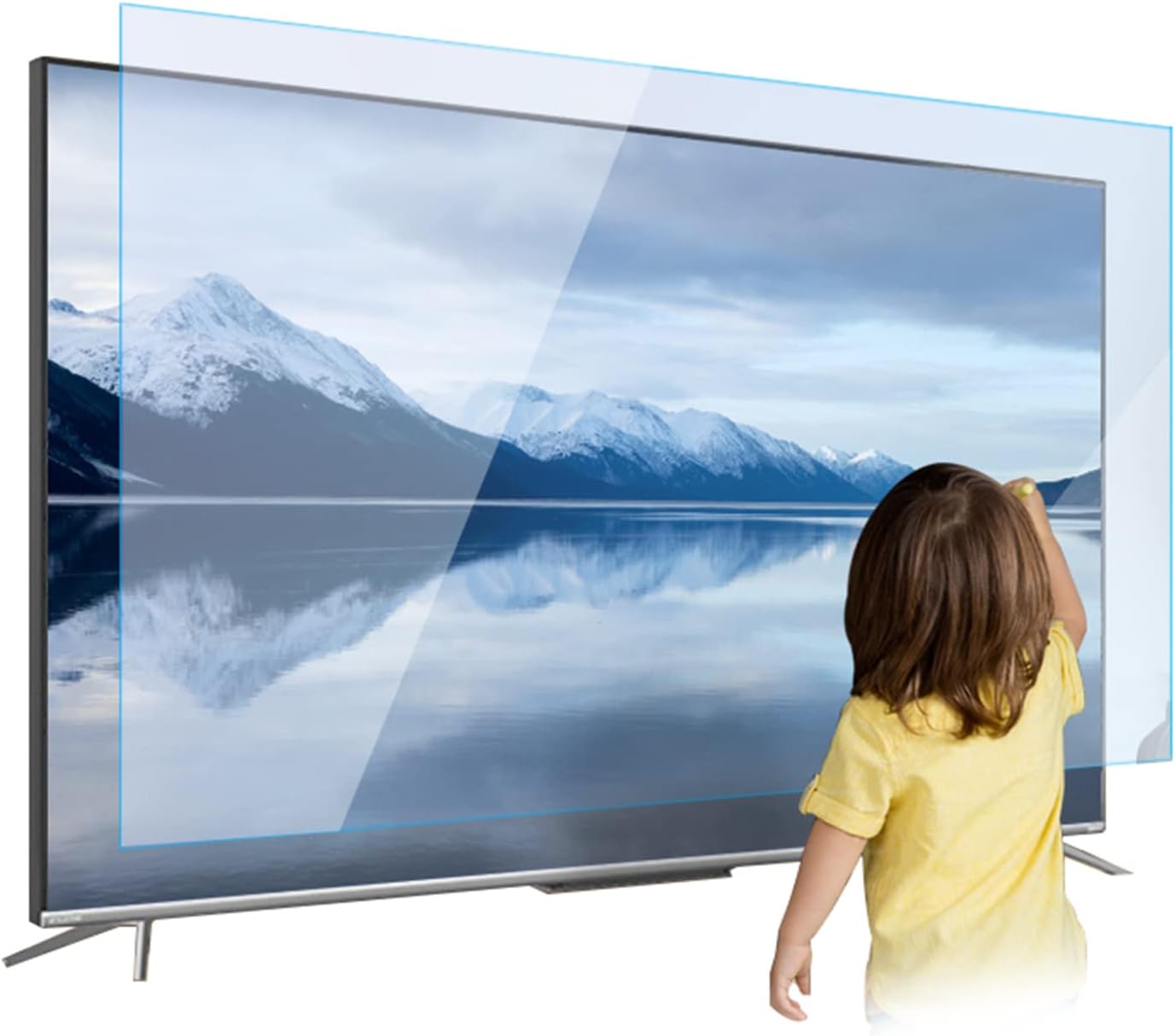 Matte Anti Glare TV Screen Filter Film - Anti Blue Light TV Screen Protector Anti-Reflection Rate Up to 90% Relieve Eye Fatigue,55 in 1221 X 689mm