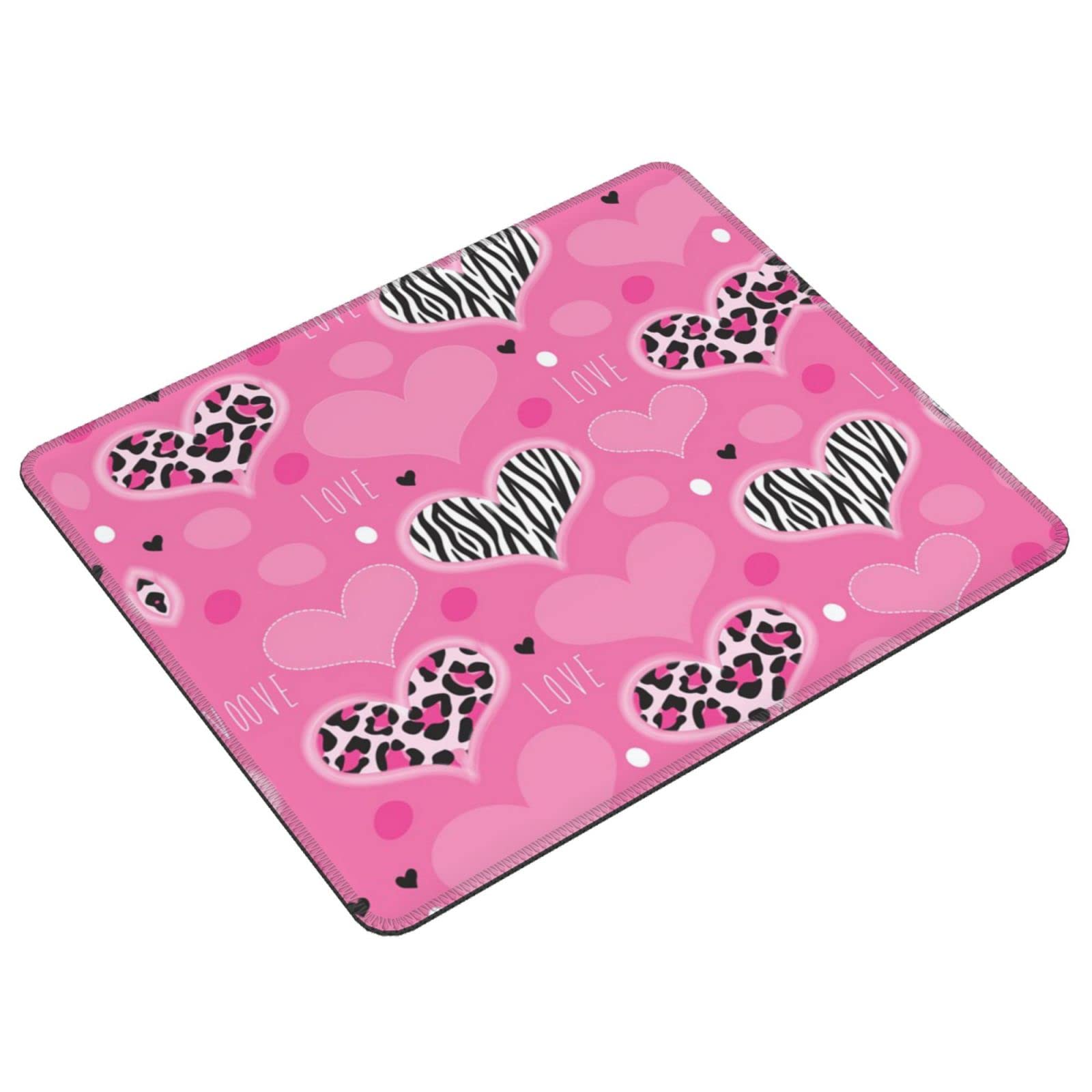 Mauspad Mit Bunten Herzen – 24x20 Cm, Rutschfeste Gummiunterseite, Waschbar, Für Büro & Zuhause