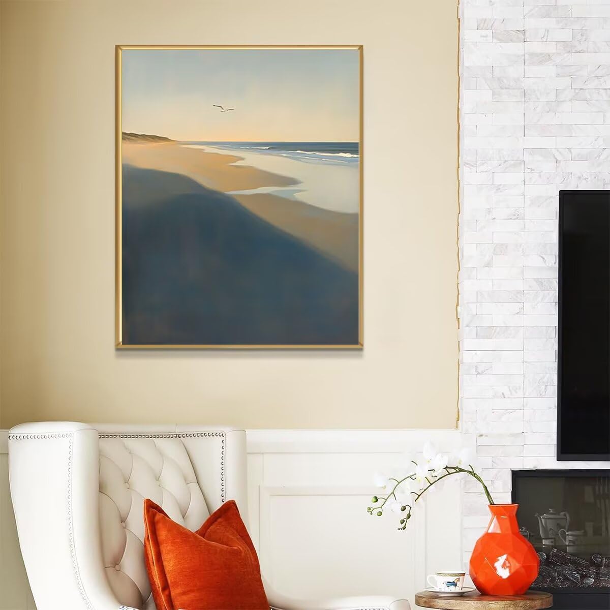 Dipingere con i Numeri Oceano, Paint by Numbers Adulti Spiaggia, Fai da te Creativi Adulti Quadri da Dipingere Numerati Kit per Decorazione Della Parete di Casa, Regalo 80x110 cm Senza Cornice Z6-C