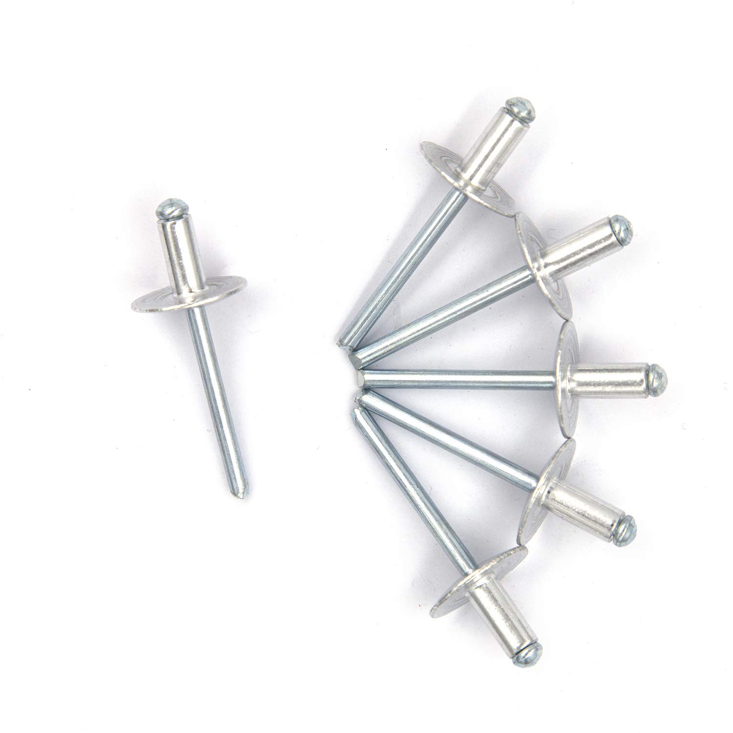 60 pcs Large Flange Blind Rivets, Aluminum,Flange Diameter 5/8" (16 mm),Pop Rivets Assortment Kit Blind Rivet,3/16" x 3/8" Inch,Grip Range(3-6mm)