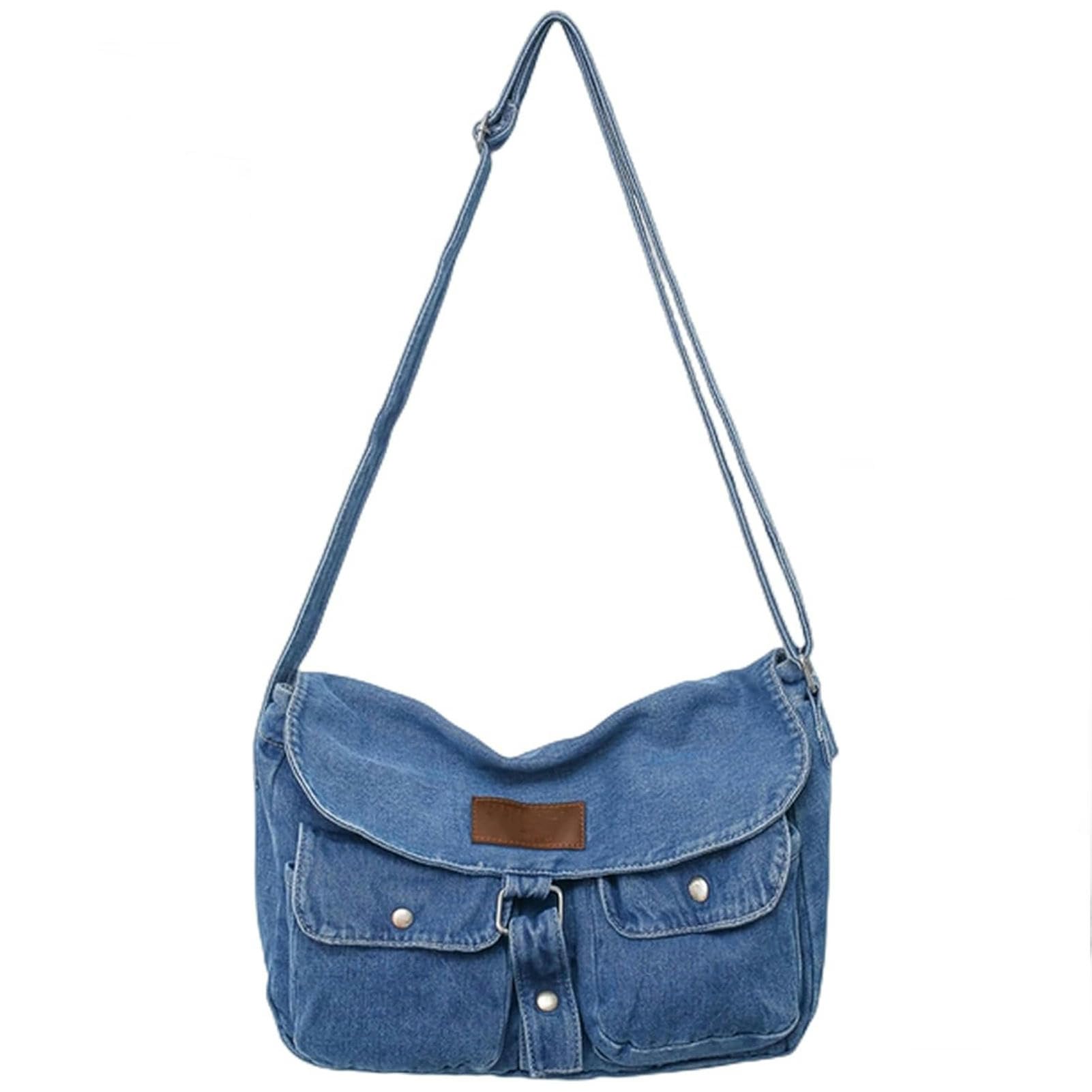 Sac A Main Femme Sacs À Bandoulière en Jean pour Femmes Sacs À Main-Light Blue-32x8x26