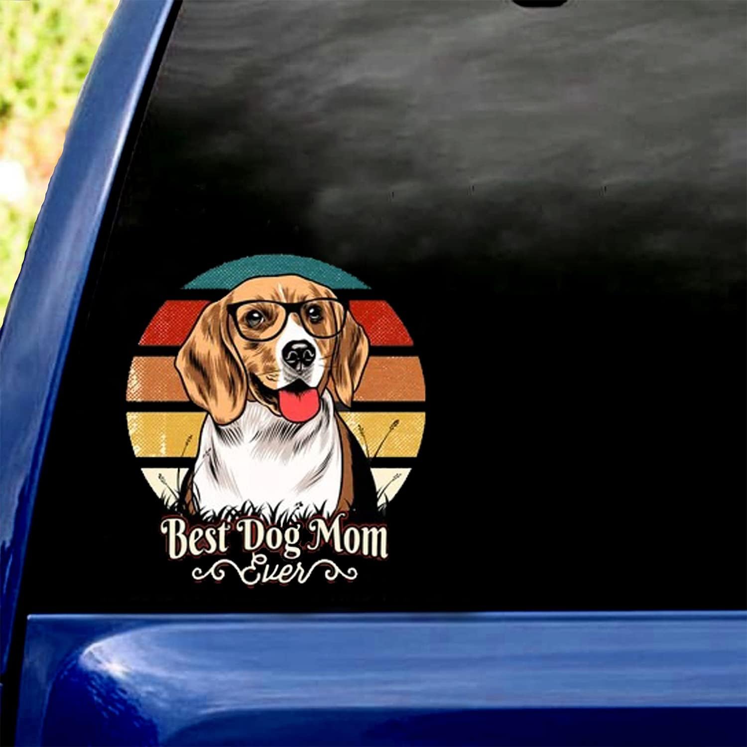 Best Beagle Dog Mom Ever Car Sticker Decal, Beagle Dog Mom