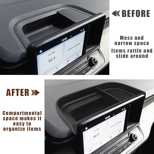 Miniatura 6 de Muslogy Bandeja organizadora de almacenamiento para salpicadero compatible con Ford Maverick 2024 2022-2023 e Hybrid XL XLT Lariat Accesorios