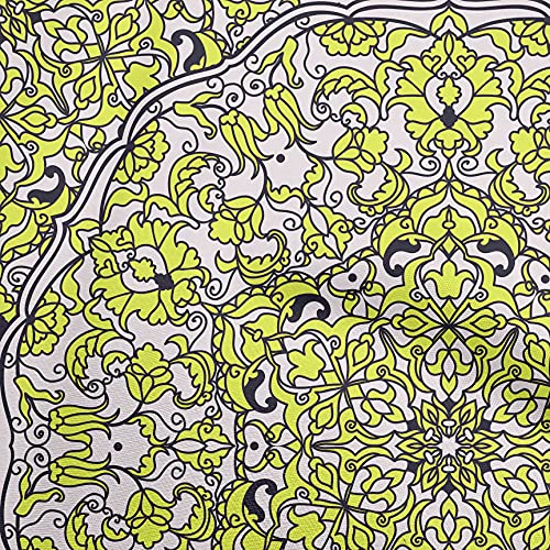 oneOone Polyester Spandex Lime Green Fabric Mandala Fabric for Sewing Printed Craft Fabric By The Yard 56 Inch Wide-5J
