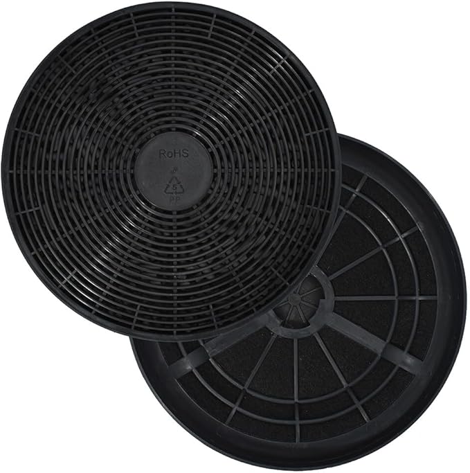 Filtro de carbón activo (x2) compatible con distintas campanas extractoras de Respekta, Bomann, PKM (MIZ 0023, KF 561, CF110, DU652), filtro de carbón de AllSpares (1)