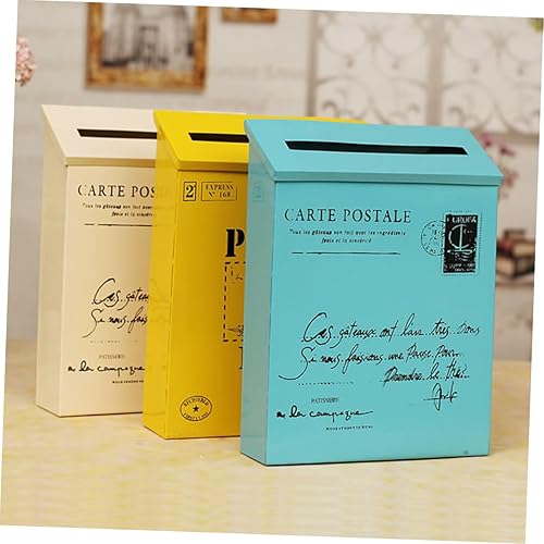 Miniatura 6 de Homoyoyo Caja de buzón Contenedor Decoración de pared Buzón de bloqueo Buzón de pared para el hogar Buzón de sugerencia exterior Buzón de