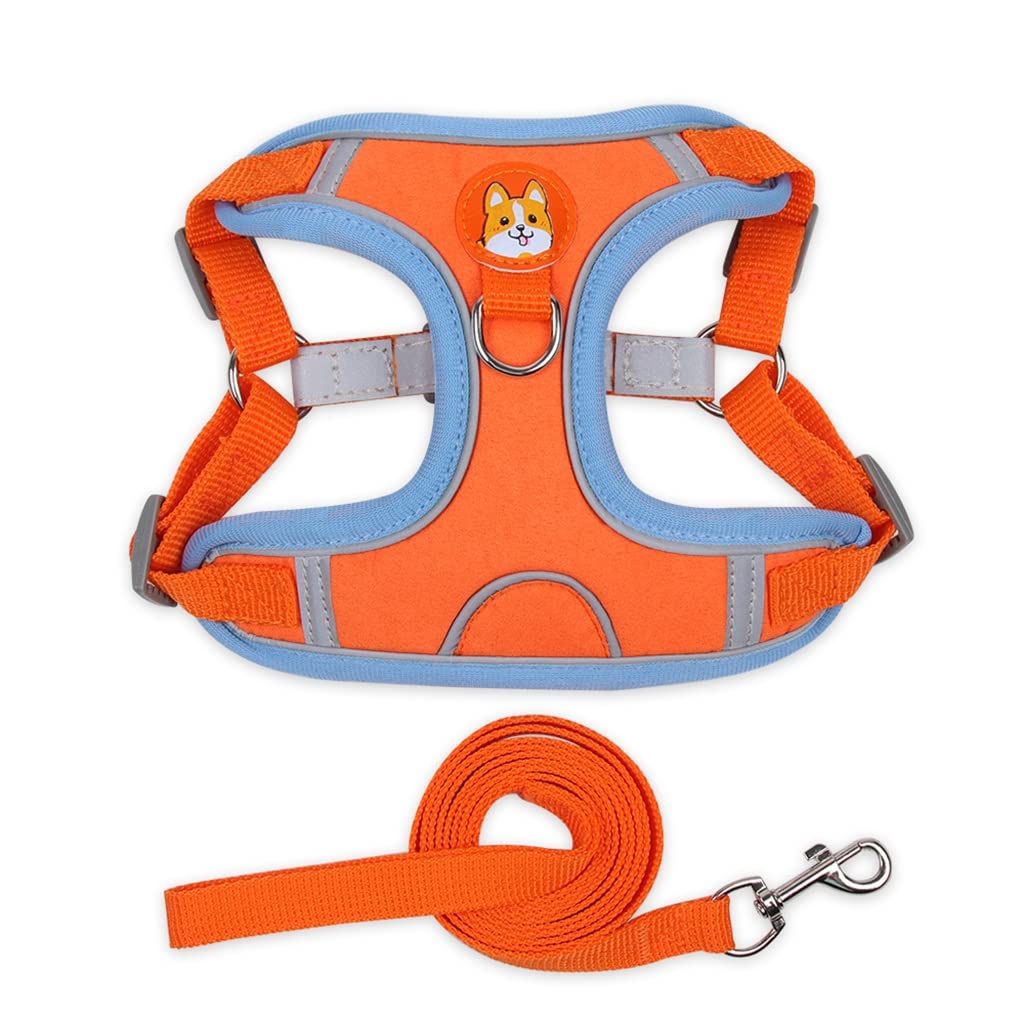Pet Chest Strap Dog Harness Reflective and Breathable Small Dog Traction Vest Harness Rope Outdoor Dog Walking Leash (C X)