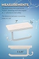 Vista 7 de Neater Nest Soporte de papel higiénico reversible con estante para teléfono, estilo decorativo (blanco)