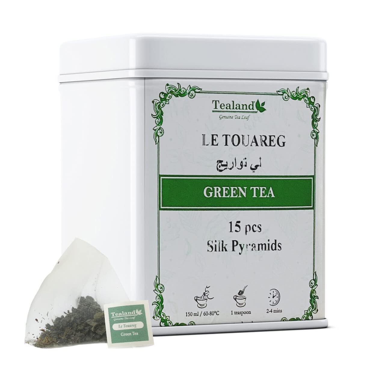 Tealand Pyramid Le Touareg Special Strong Malty Loose Leaf Breakfast Invigorating Aroma 100% Natural Ingredients Anti-Oxidants Rich 15pcs