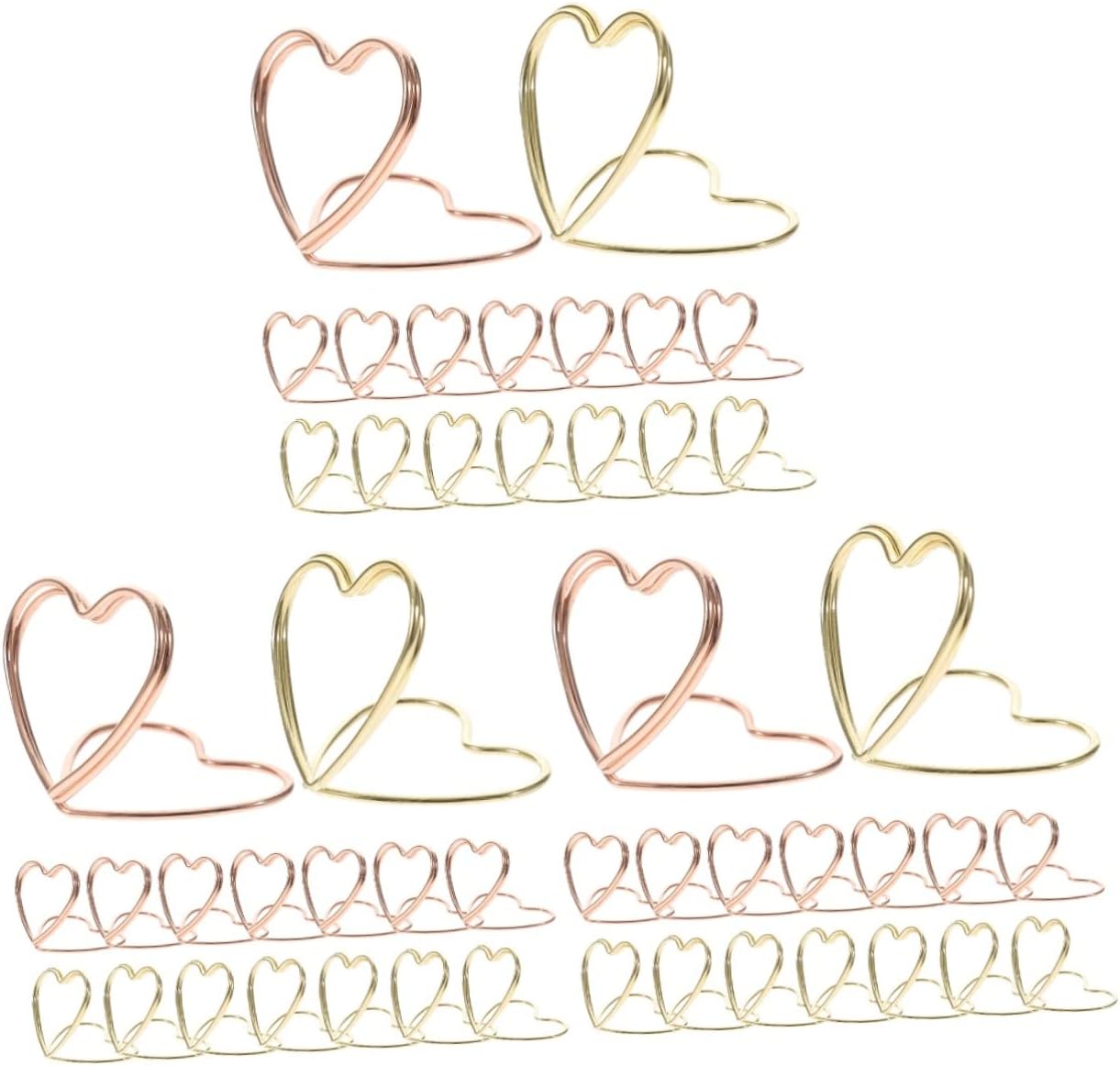 STOBOK 72pcs Decorative Paper Clips Heart-Shaped Rose Gold and for Office and Home Organization and Practical for Document Clipping and Bookmarking