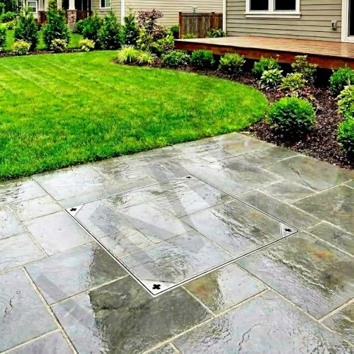 Image of LMC Stainless Steel Manhole Cover Stone Recessed (Heavy Duty) 24-Inches(600x600mm)