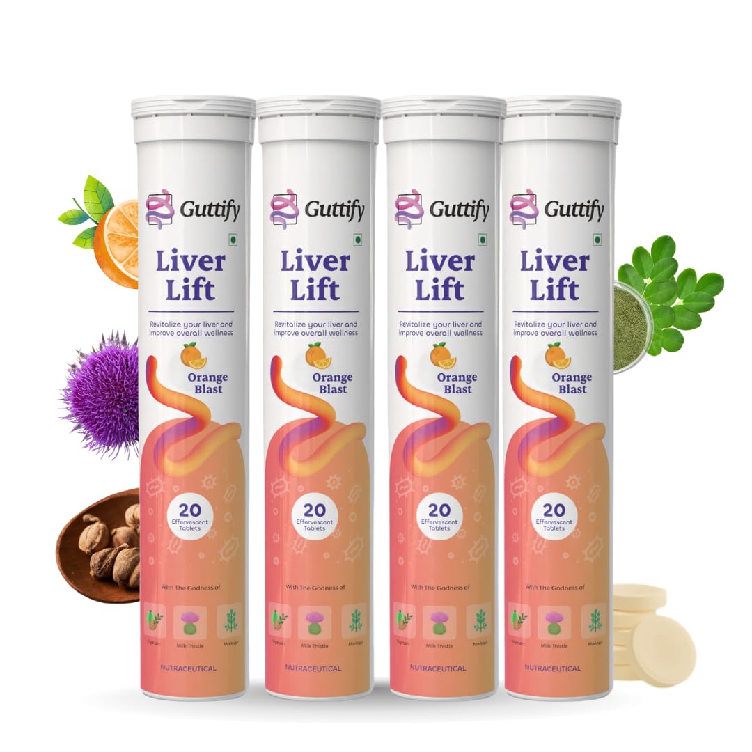 Liver Lift Orange Blast Effervescent Tablets with Triphala, Milk Thistle and Moringa for Liver Wellness, Detox Action, Metabolism Balance | 20 Tablets — Amazon image 10
