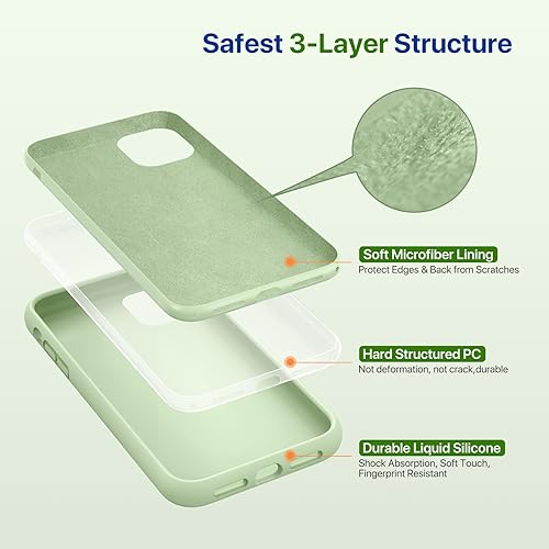 Miniatura 1234 de Miracase - Funda diseñada para iPhone 11 con protector de pantalla, funda de goma de silicona líquida, protección total contra caídas y a prueba