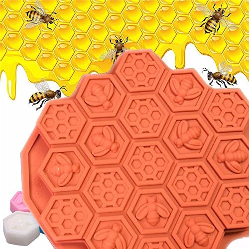 1pc Honeycomb Silicone Cake Mold 3D Bee Sugarcraft Chocolate Biscuit Fondant Mold DIY Cake Decorating Tools（orange）