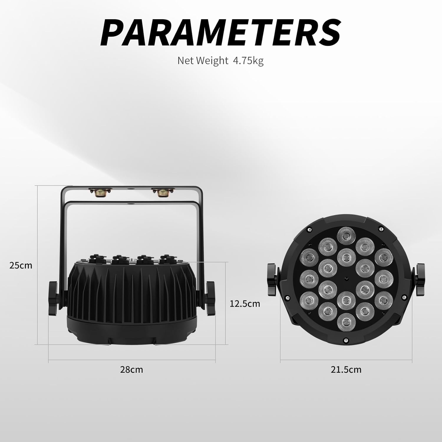 DJCLUB LED Stage Lights IP67 Waterproof Par Light 18x18W RGBWA UV Colors Uplights 6In1 LED Light DMX Control DJ Equipment Disco Lighting for Party, Club, Bar, Wedding, Halloween Decorations