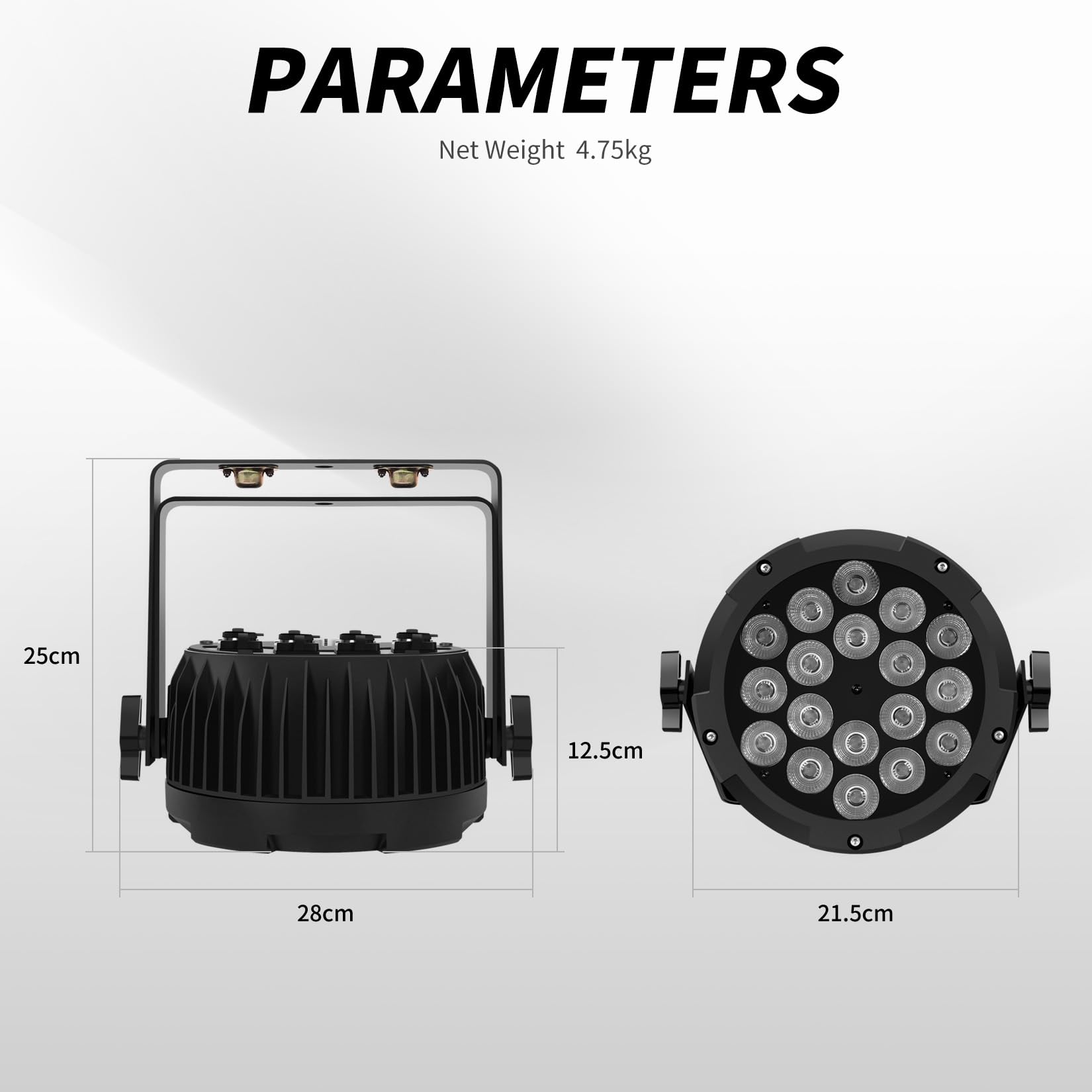 DJCLUB Luci da palcoscenico a LED IP67 impermeabili Par Light 18x18W RGBWA Colori UV Uplights 6 In1 Luce LED Controllo DMX Attrezzature DJ Illuminazione da discoteca per feste, club, bar, matrimoni