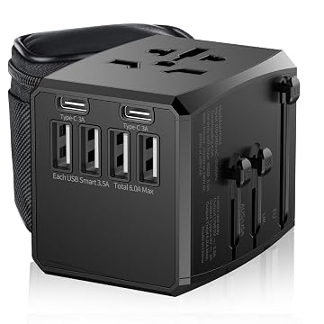 Carregador universal 4 USB, 2 USB-C