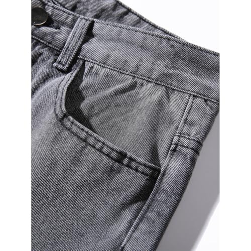 Mens Straight Leg Jeans Stretch Button Waist Work Jeans with Pockets Construction Carpenter Denim Jean Trousers4