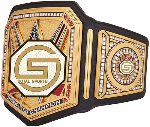 Miniatura 4 de Undisputed Championship Title Belt Replica 2023, cinturón del título del campeonato mundial de lucha pesada, tamaño adulto, 0.157 in
