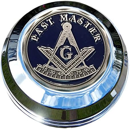 MotorDog69 Harley Gas Cap Coin Mount Set with Masonic Past Master for Softail Dyna Road King Sportster……