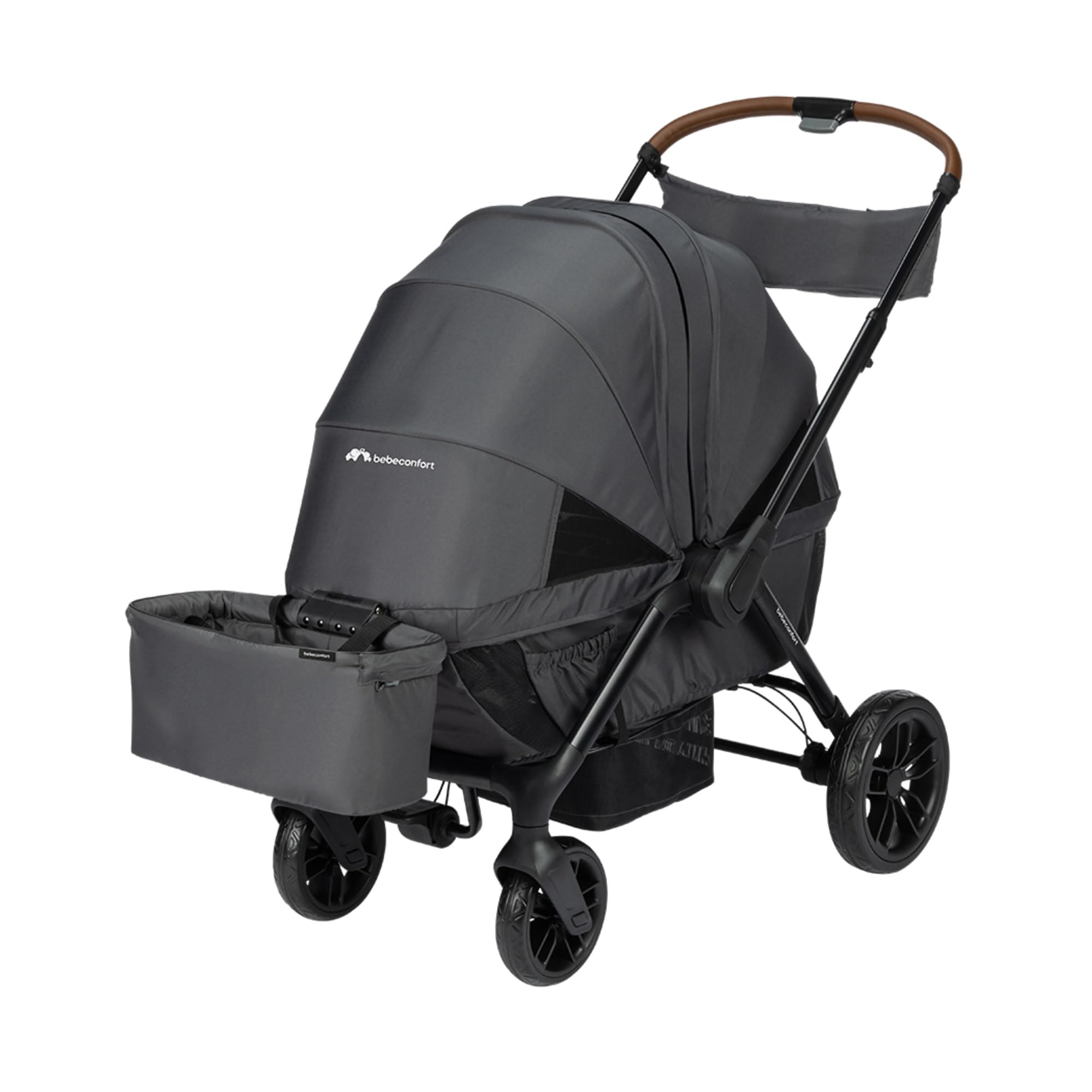Bebeconfort Helios, Cochecito Gemelar Bebé desde el Nacimiento, 0-​4 Años, 0-​22 kg, 2 Asientos Enfrentados, Grandes Ruedas Todoterreno, Plegado Compacto, Carro Bebé, Capota Protectora, Mineral Graphite
